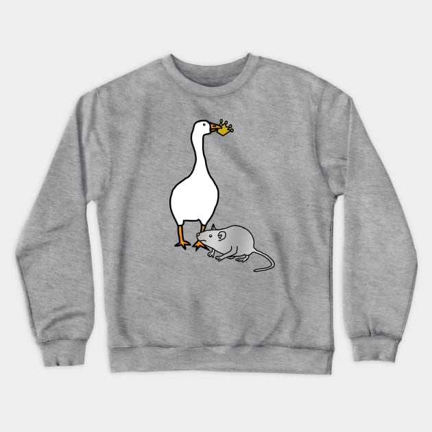 Gaming White Goose Steals Crown from Metal Rat Crewneck Sweatshirt by ellenhenryart